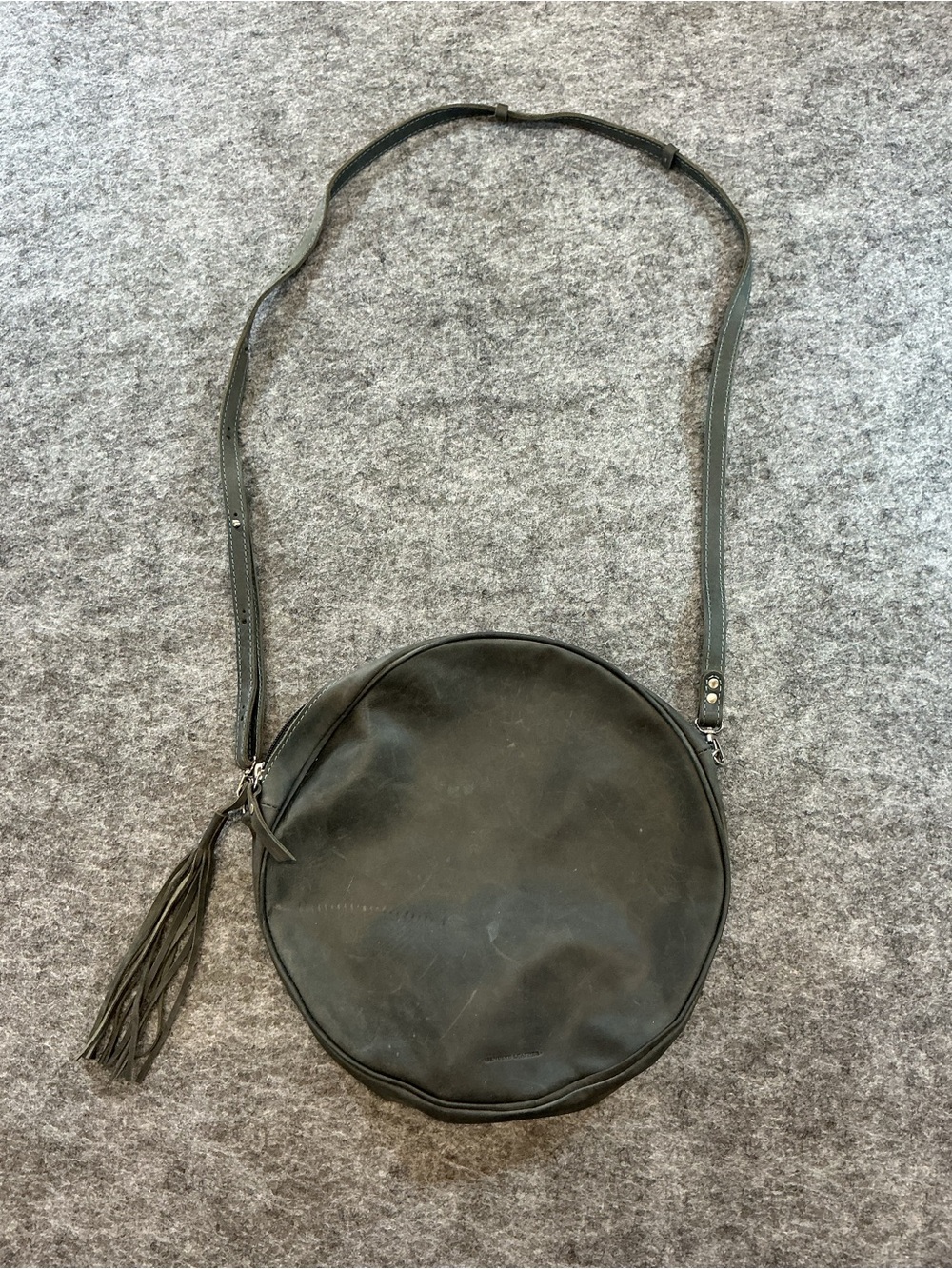 Holla Green Round Crossbody Bag with Tassel